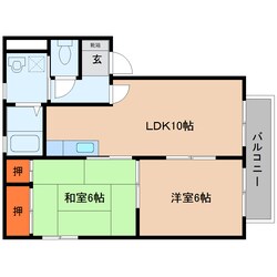 三輪駅 徒歩5分 2階の物件間取画像